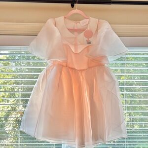 NWT The Lala Land Selkie Puff Dress in Peach skin